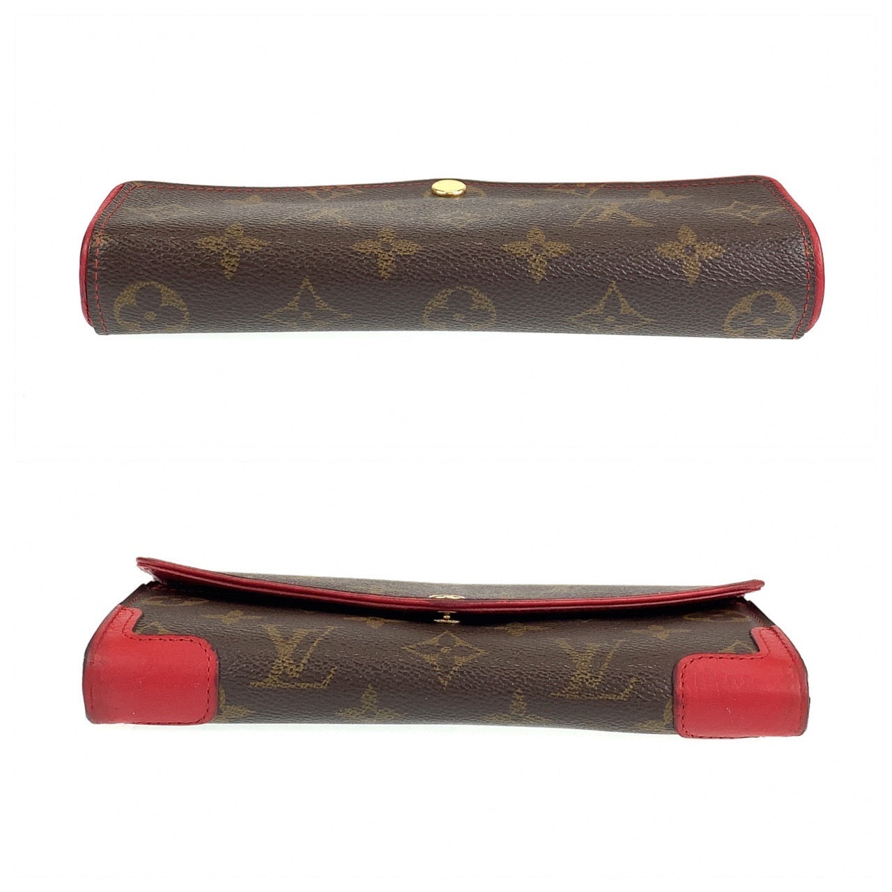 B-049
LOUIS VUITTON ルイヴィトン モノグラム ポルトフォイユ サラ レティーロ スリーズ ブラウン 茶 レッド 赤 レザー M61184 長財布 札入れ  レディース