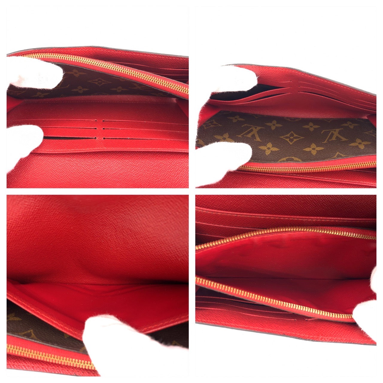 B-049
LOUIS VUITTON ルイヴィトン モノグラム ポルトフォイユ サラ レティーロ スリーズ ブラウン 茶 レッド 赤 レザー M61184 長財布 札入れ  レディース