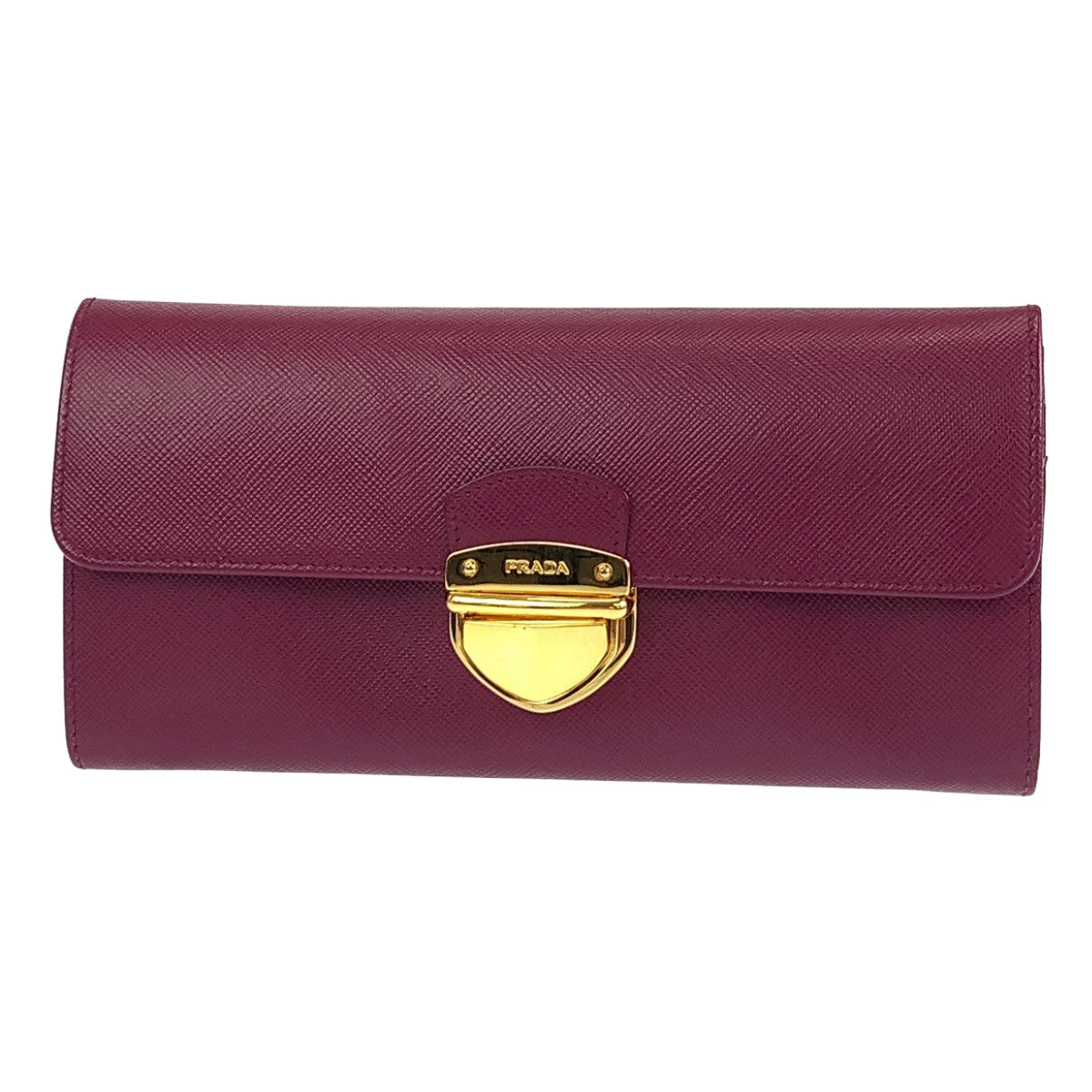 B-073
PRADA プラダ サフィアーノ パープル 紫 ゴールド金具 レザー 長財布 二つ折り長財布  レディース