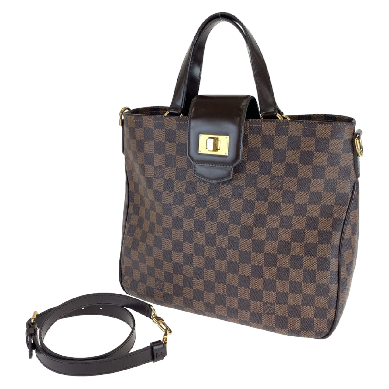 H-0065
LOUIS VUITTON ルイヴィトン ダミエ カバ ローズベリー ブラウン 茶 ゴールド金具 ダミエキャンバス N41177 ショルダーバッグ 2way ハンドバッグ  レディース