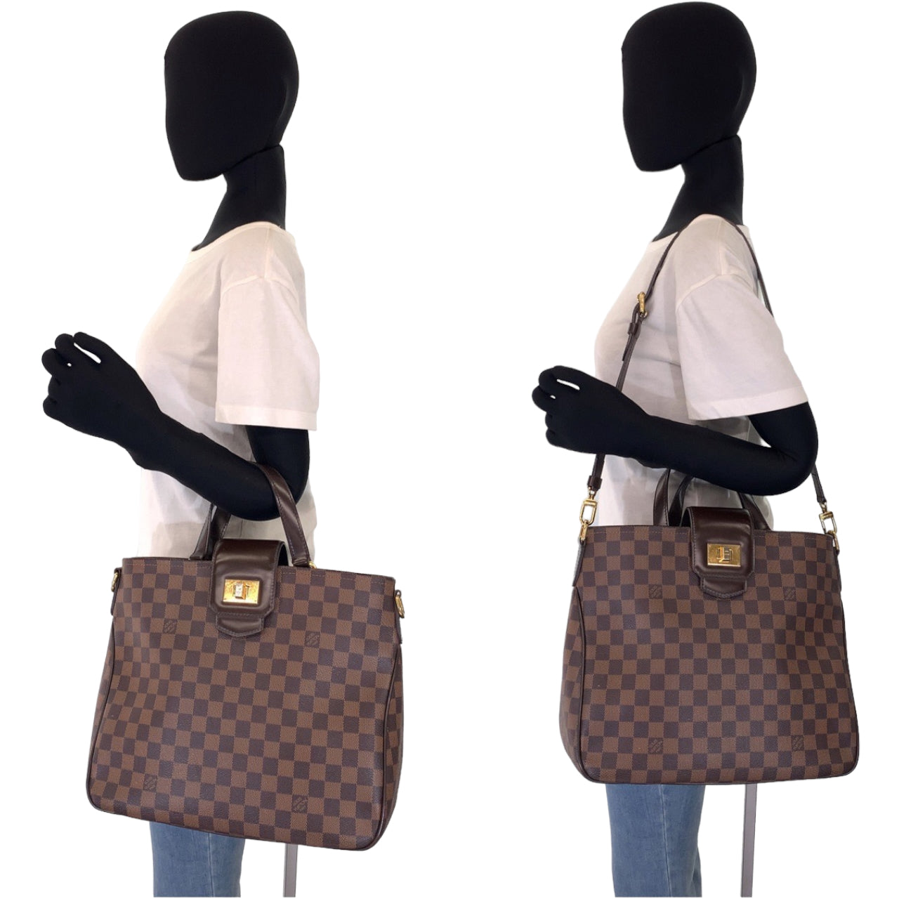 H-0065
LOUIS VUITTON ルイヴィトン ダミエ カバ ローズベリー ブラウン 茶 ゴールド金具 ダミエキャンバス N41177 ショルダーバッグ 2way ハンドバッグ  レディース
