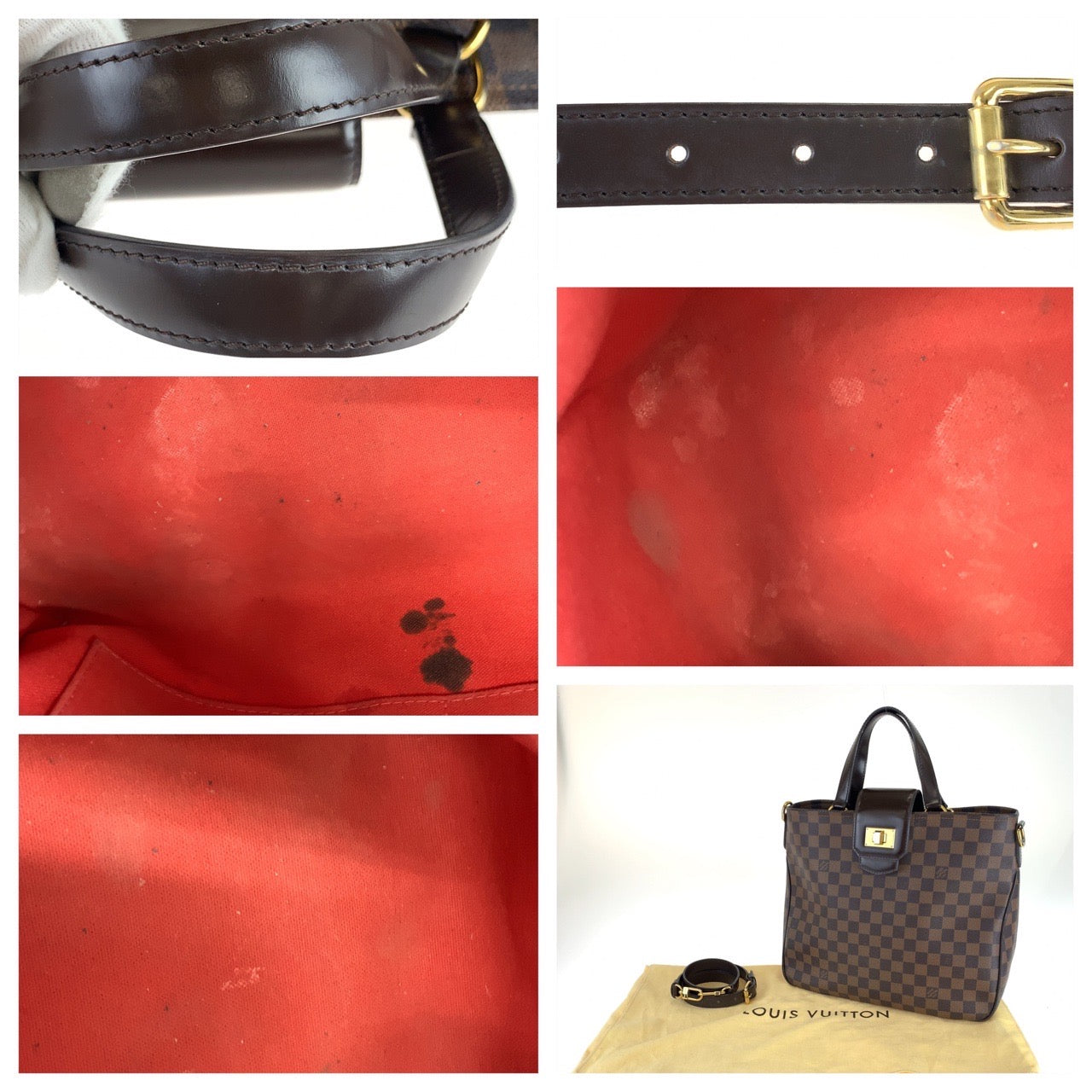 H-0065
LOUIS VUITTON ルイヴィトン ダミエ カバ ローズベリー ブラウン 茶 ゴールド金具 ダミエキャンバス N41177 ショルダーバッグ 2way ハンドバッグ  レディース