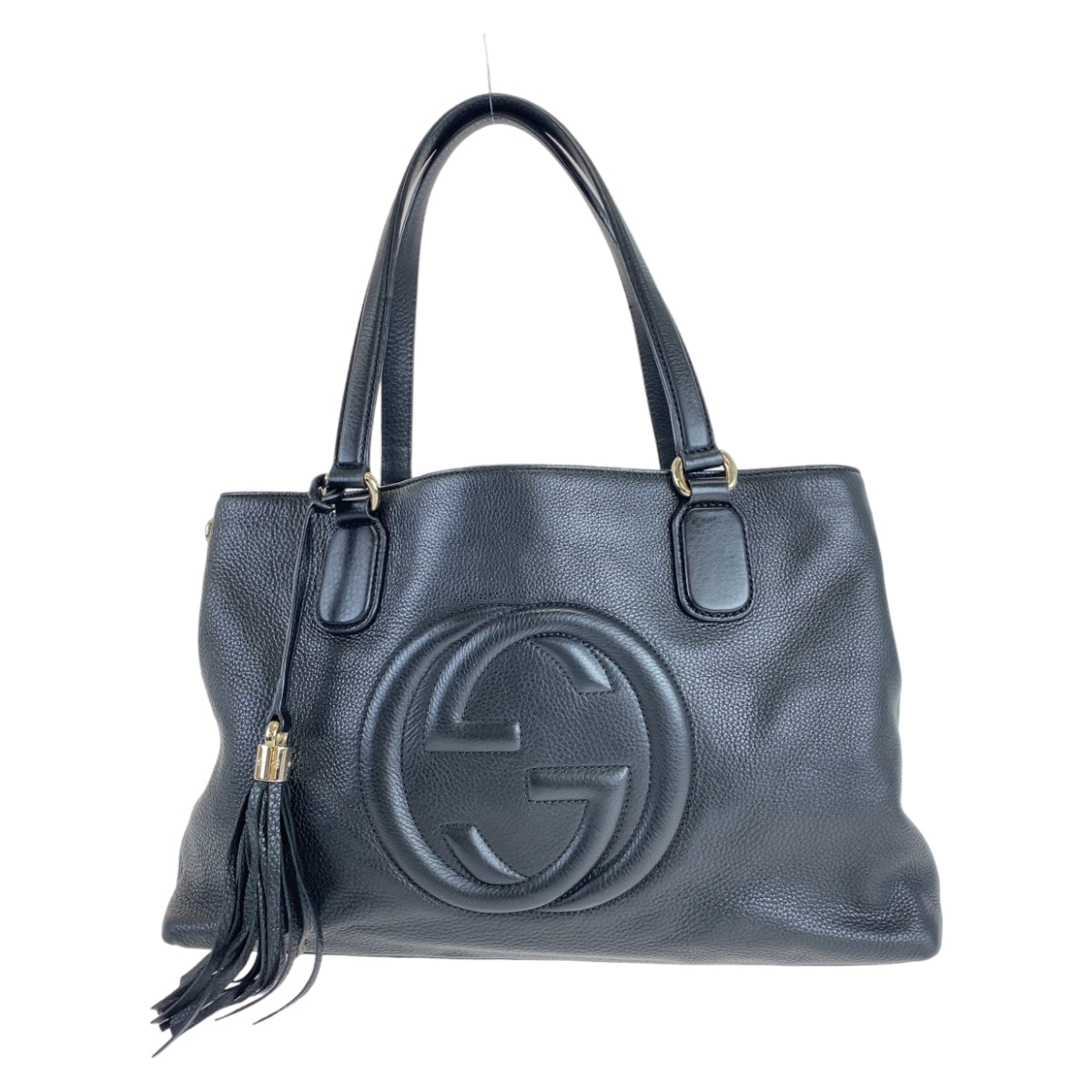H-0071
GUCCI グッチ ソーホー インターロッキング タッセル ブラック 黒 ゴールド金具 レザー 308363 ショルダーバッグ トートバッグ 2way  レディース