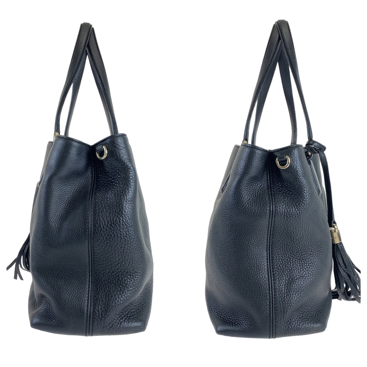 H-0071
GUCCI グッチ ソーホー インターロッキング タッセル ブラック 黒 ゴールド金具 レザー 308363 ショルダーバッグ トートバッグ 2way  レディース