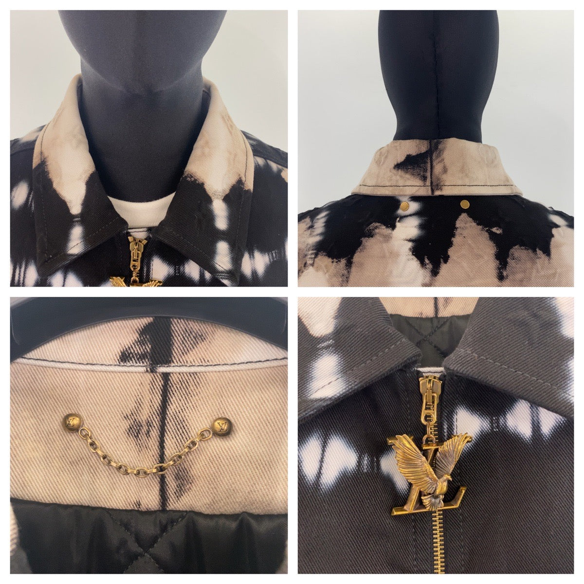 B-100
LOUIS VUITTON ルイヴィトン 20AW タイダイワークウェア サイズ46 ブラック 黒 ベージュ コットン RM222 PU9 HNA63W デニムジャケット 中綿  メンズ