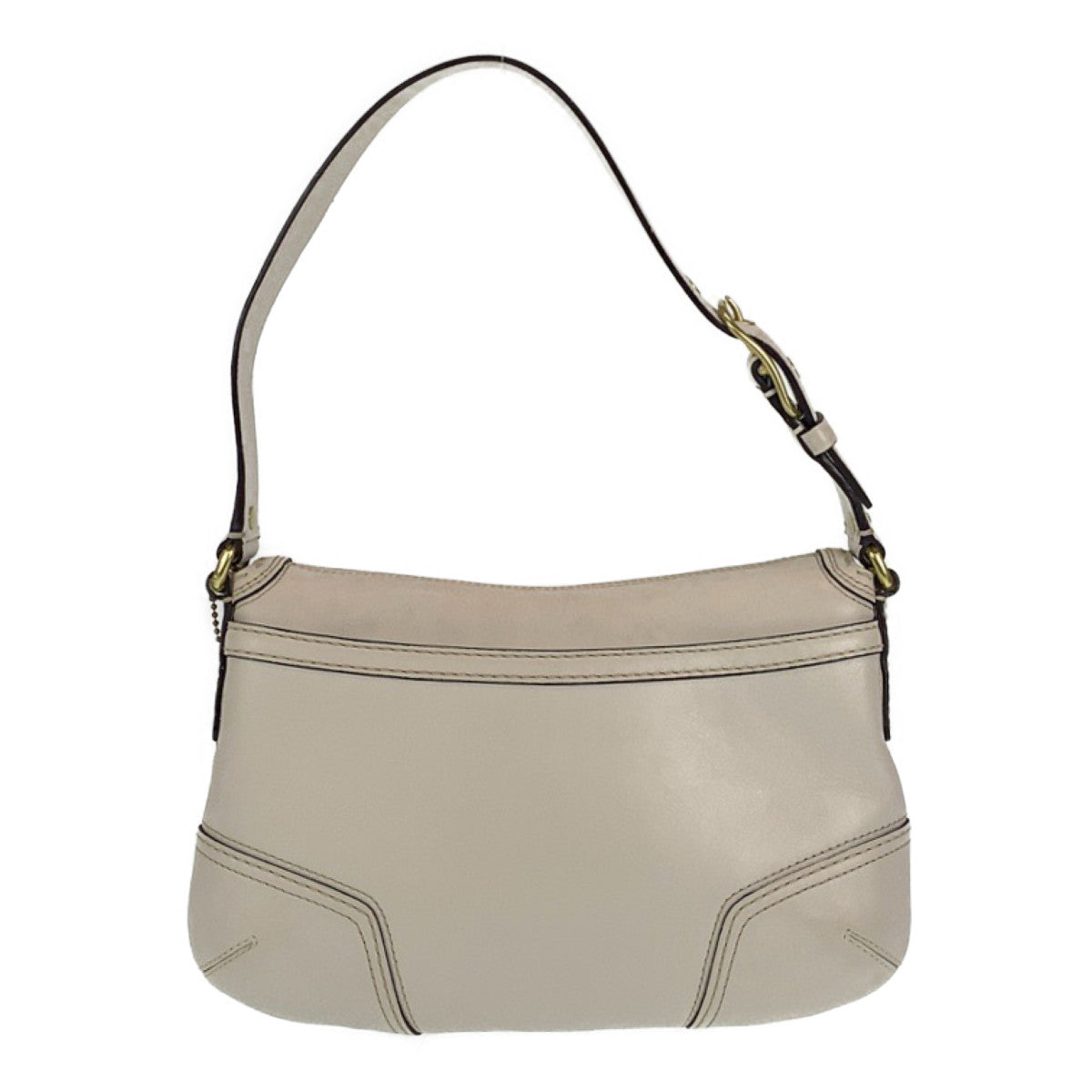 COACH コーチ ベージュ 薄茶色 アイボリー ゴールド金具 レザー ハンドバッグ ワンショルダーバッグ  レディース