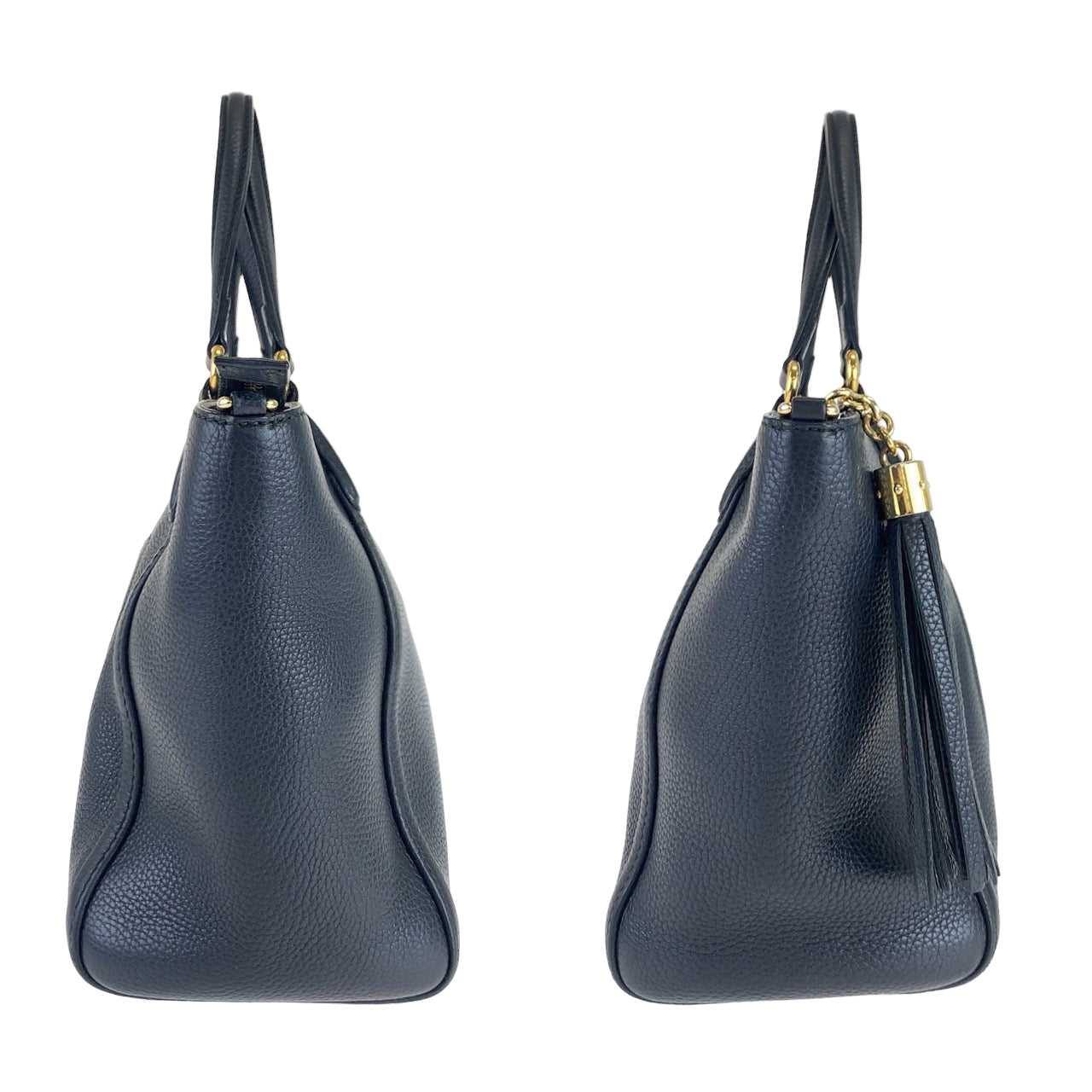 H-0113
GUCCI グッチ ソーホー インターロッキング フリンジ ブラック 黒 ゴールド金具 レザー 369176 ハンドバッグ トートバッグ  レディース