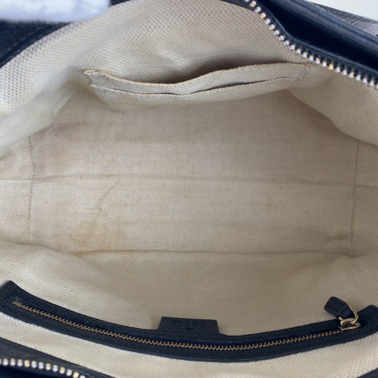 H-0113
GUCCI グッチ ソーホー インターロッキング フリンジ ブラック 黒 ゴールド金具 レザー 369176 ハンドバッグ トートバッグ  レディース