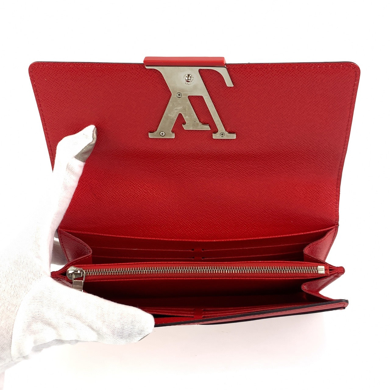C-014
LOUIS VUITTON ルイヴィトン エピ ポルトフォイユ ルイーズ レッド 赤 シルバー金具 エピレザー M60766 長財布 札入れ  レディース