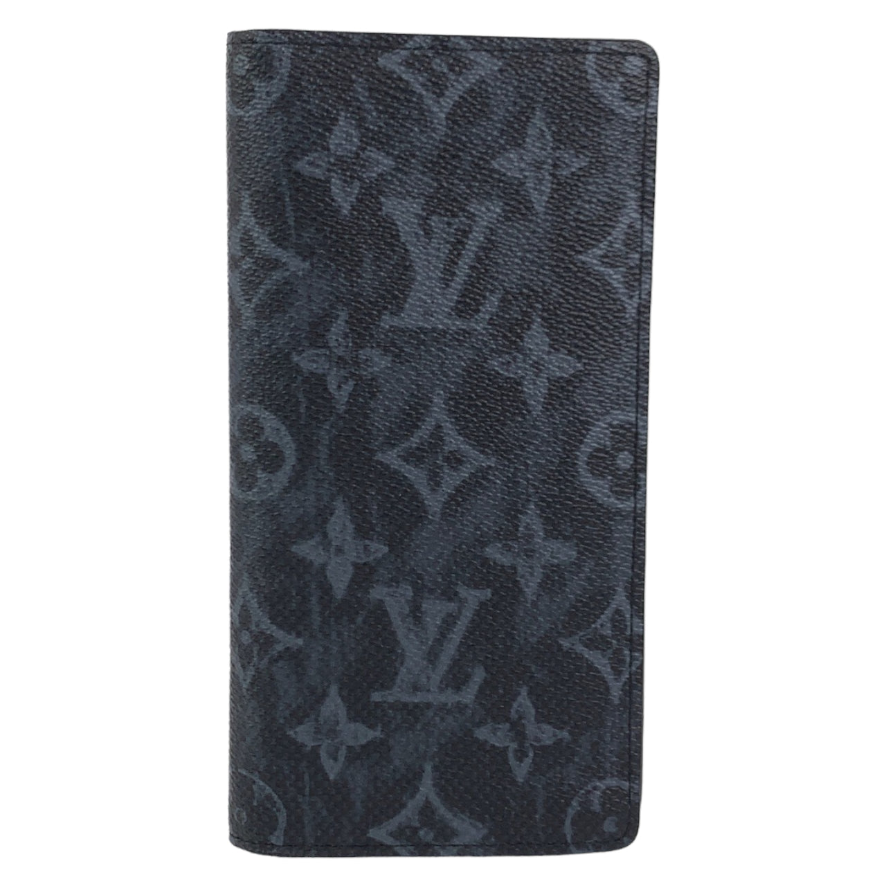 C-015
 LOUIS VUITTON Louis Vuitton Monogram Pastel Portefeuille Plaza Black Grey Silver Hardware Monogram Canvas M80019 Long Wallet Billfold Men's
