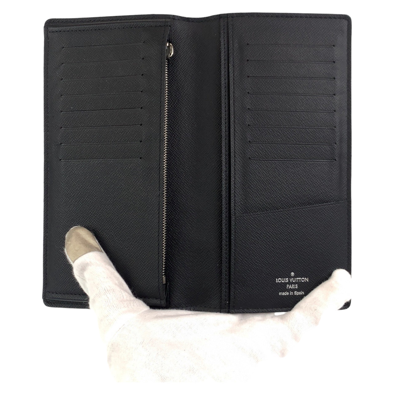 C-015
 LOUIS VUITTON Louis Vuitton Monogram Pastel Portefeuille Plaza Black Grey Silver Hardware Monogram Canvas M80019 Long Wallet Billfold Men's
