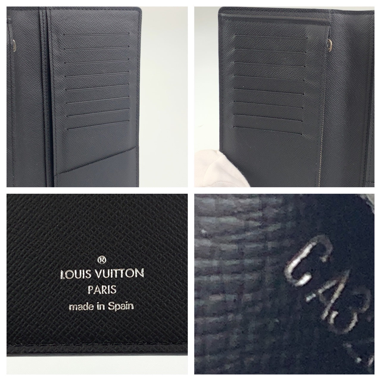 C-015
 LOUIS VUITTON Louis Vuitton Monogram Pastel Portefeuille Plaza Black Grey Silver Hardware Monogram Canvas M80019 Long Wallet Billfold Men's