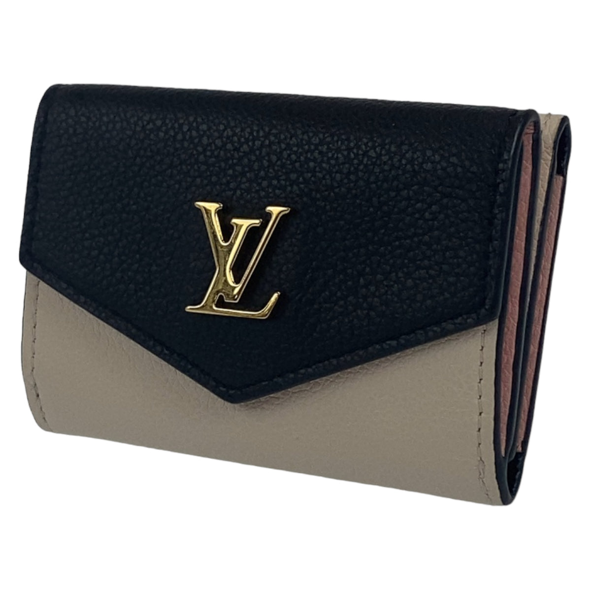 B-126
LOUIS VUITTON ルイヴィトン ポルトフォイユ ロックミニ ノワール クレーム ローズ カーフ M80984 折れ財布 コンパクトウォレット  レディース