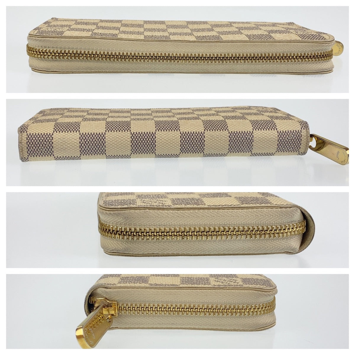 H-0125
LOUIS VUITTON ルイヴィトン ダミエ アズール ジッピーウォレット ホワイト 白 グレー PVC N60019 ラウンドファスナー 長財布  レディース