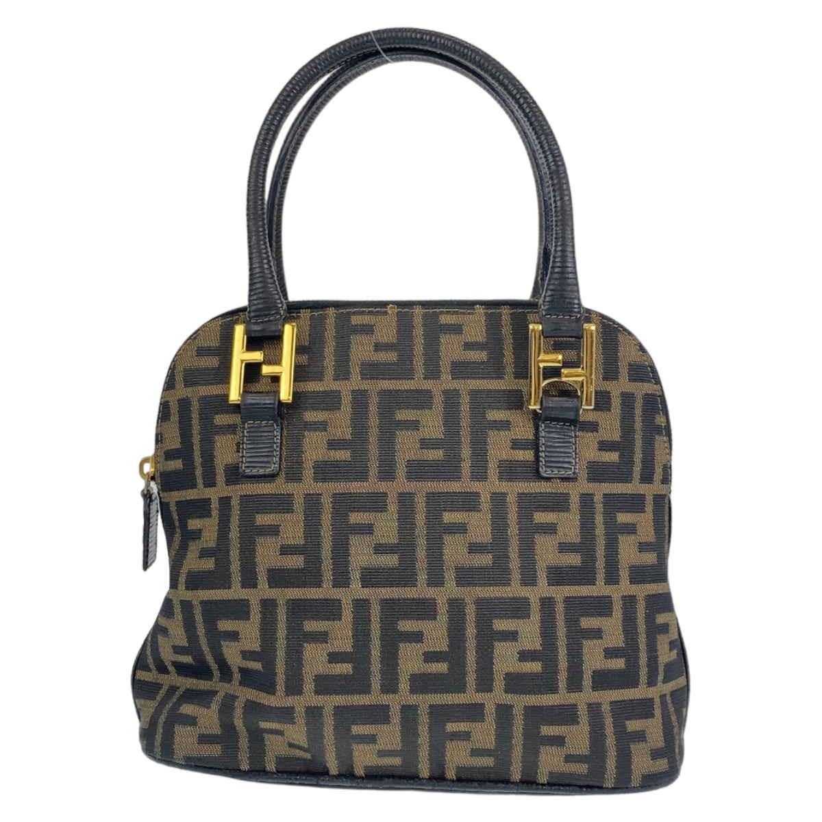 B-127
FENDI フェンディ ズッカ ブラウン 茶 ゴールド金具 キャンバス ハンドバッグ  レディース