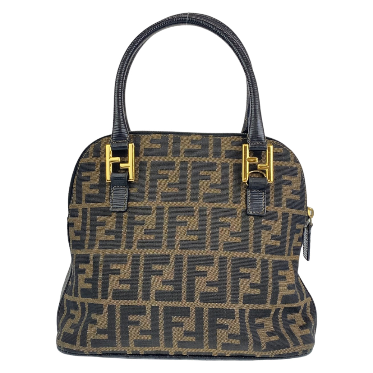 B-127
FENDI フェンディ ズッカ ブラウン 茶 ゴールド金具 キャンバス ハンドバッグ  レディース