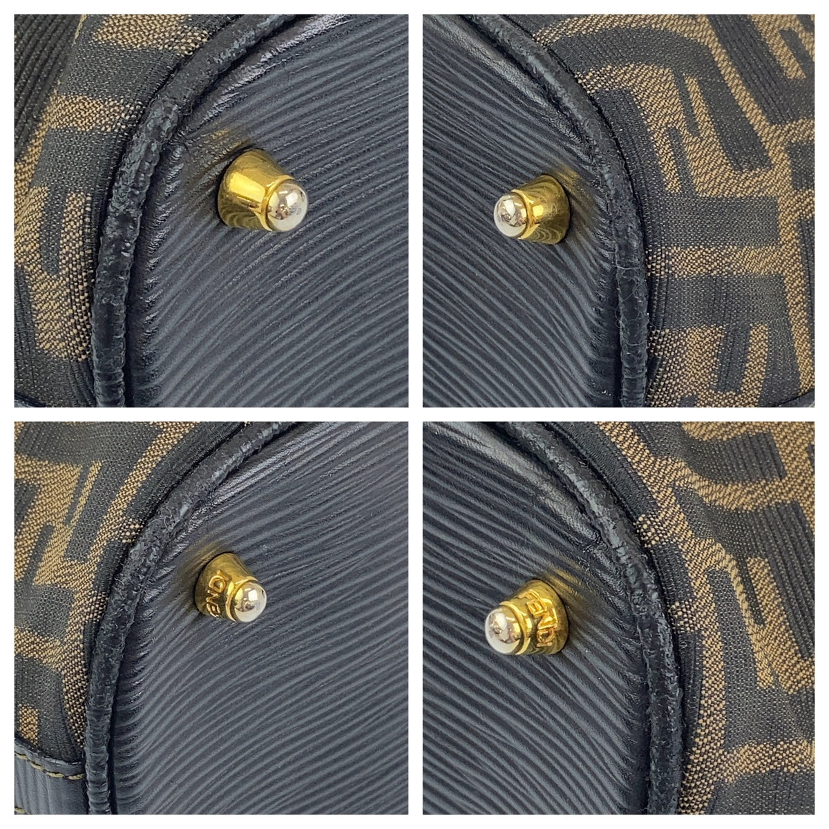 B-127
FENDI フェンディ ズッカ ブラウン 茶 ゴールド金具 キャンバス ハンドバッグ  レディース