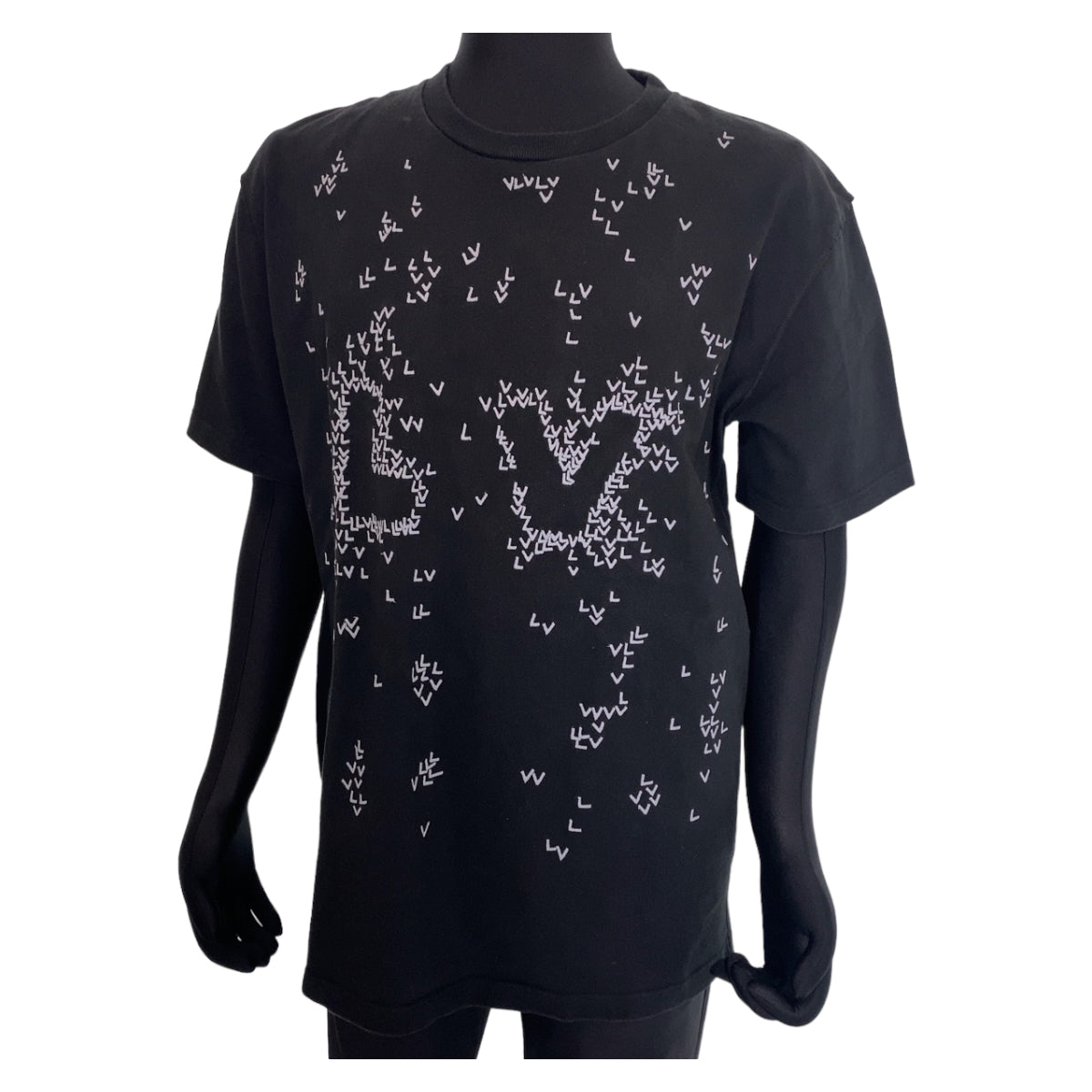 B-108
LOUIS VUITTON ルイヴィトン スプレッドエンブロイダリー ブラック 黒 ホワイト 白 コットン 1AA53Z 半袖 Ｔシャツ カットソー  メンズ