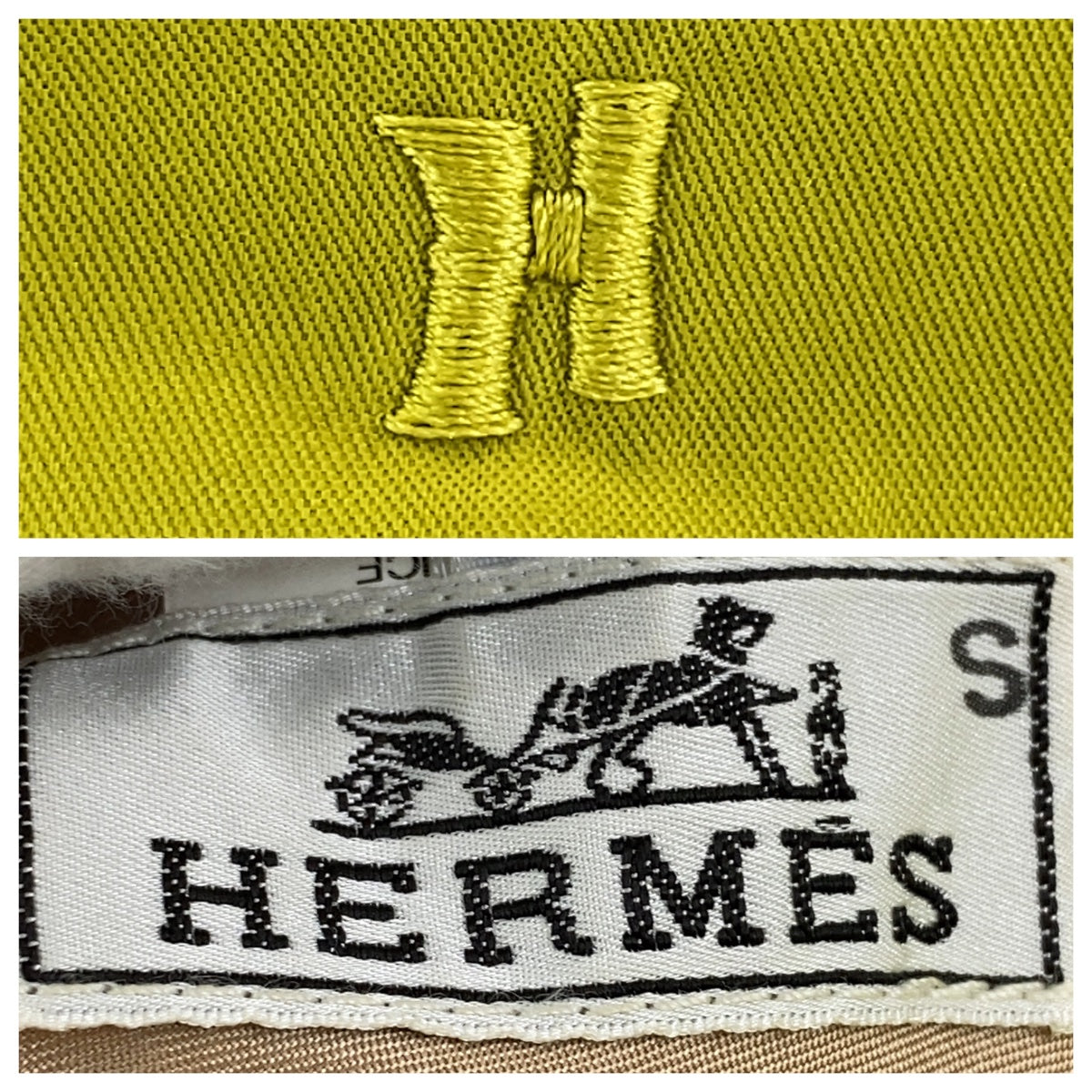 B-146
HERMES エルメス Hロゴ ライムグリーン 緑 ポリエステル / ナイロン / アセテート ハット バケットハット  レディース