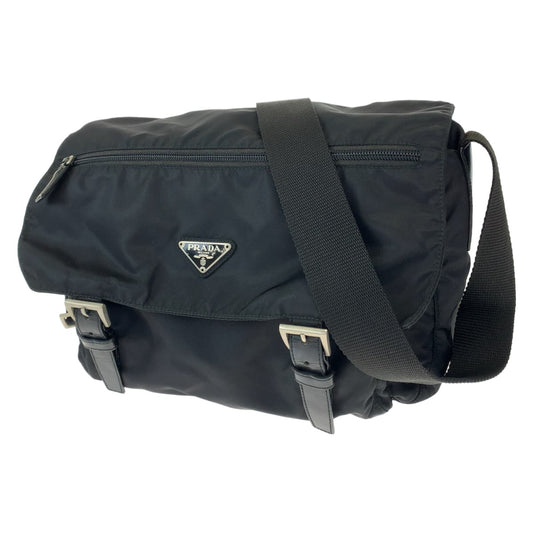 PRADA Tessuto black nylon shoulder bag for women