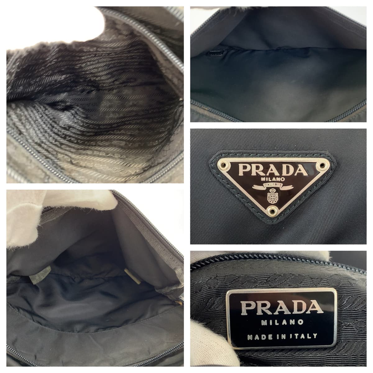 PRADA Tessuto black nylon shoulder bag for women