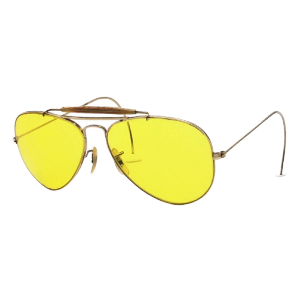 Ray-Ban Vintage B&amp;L RAY-BAN USA Outdoorsman Yellow Gold Metal Sunglasses Teardrop Men's