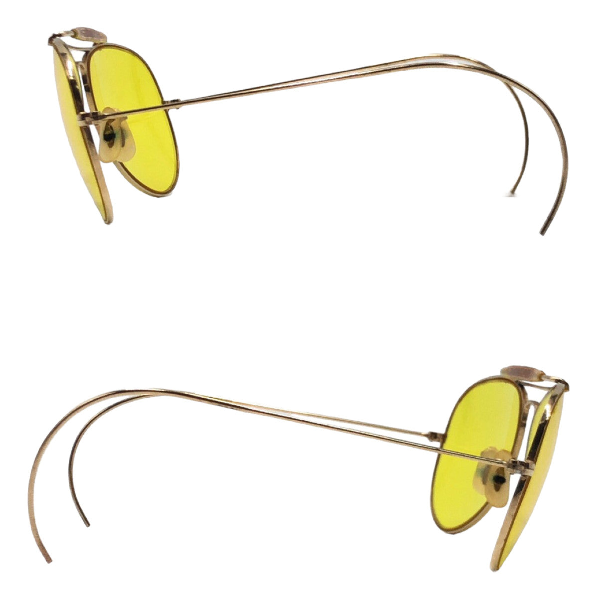 Ray-Ban Vintage B&amp;L RAY-BAN USA Outdoorsman Yellow Gold Metal Sunglasses Teardrop Men's