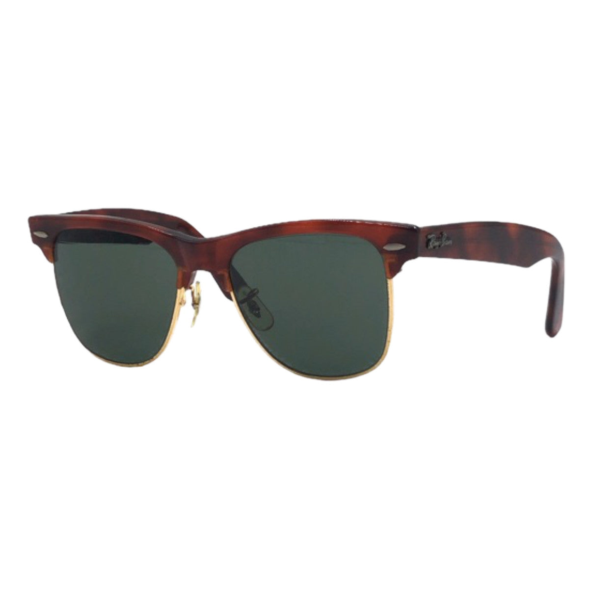 Ray-Ban B&amp;L RAY-BAN USA Wayfarer Max Brown Gold Plastic Sunglasses Wellington Men's