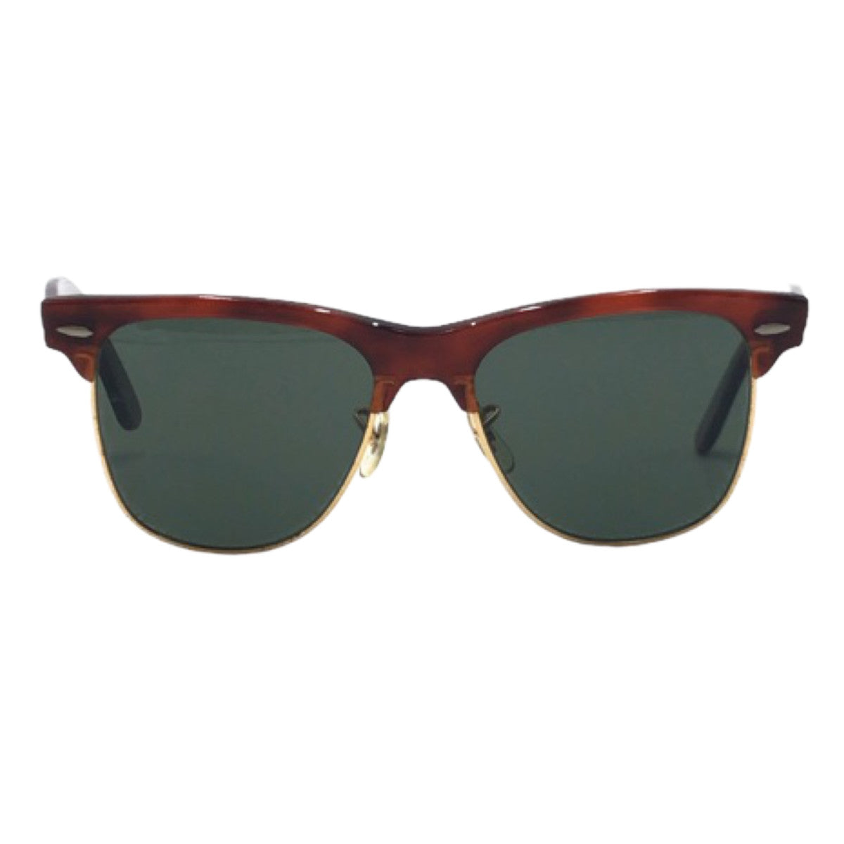 Ray-Ban B&amp;L RAY-BAN USA Wayfarer Max Brown Gold Plastic Sunglasses Wellington Men's