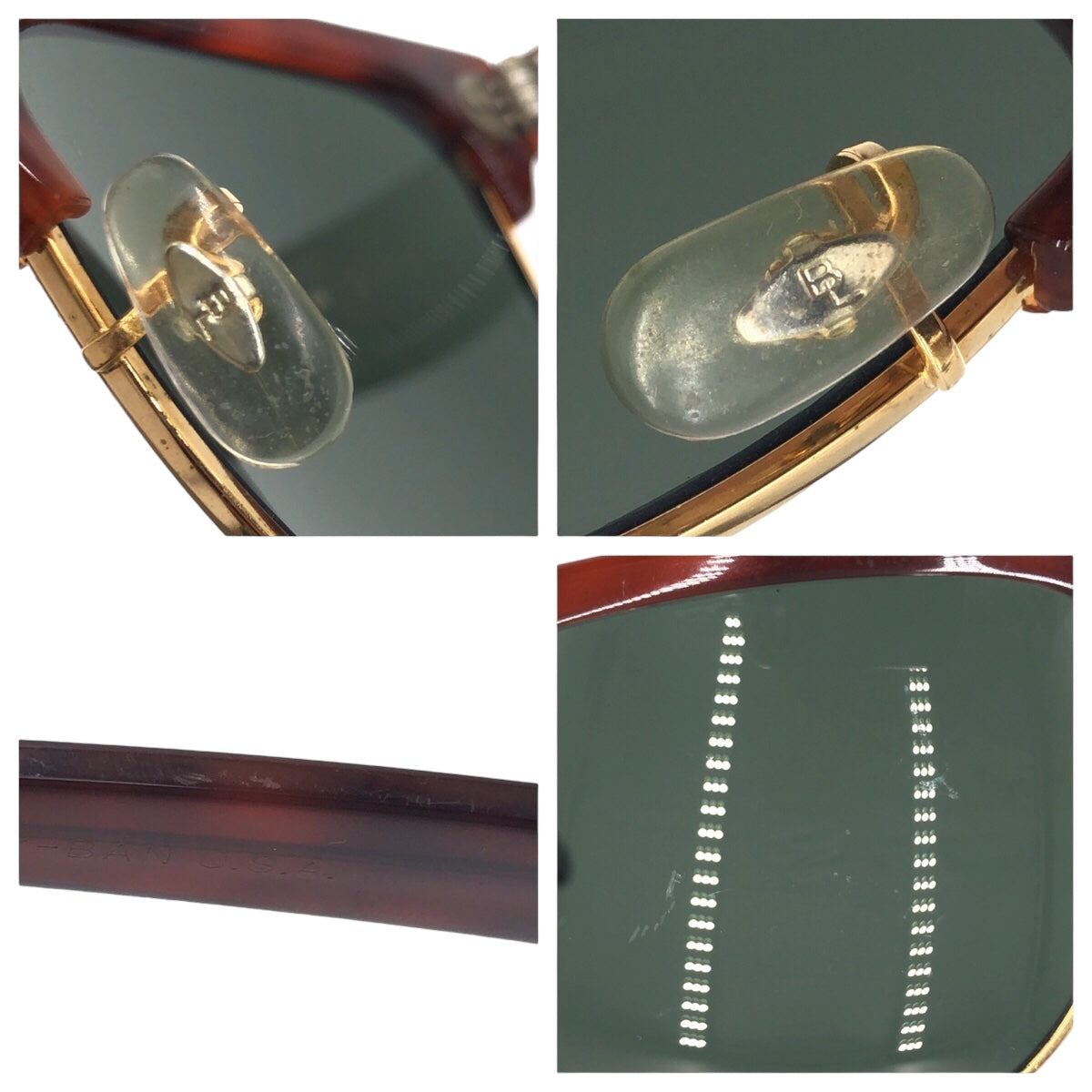 Ray-Ban B&amp;L RAY-BAN USA Wayfarer Max Brown Gold Plastic Sunglasses Wellington Men's