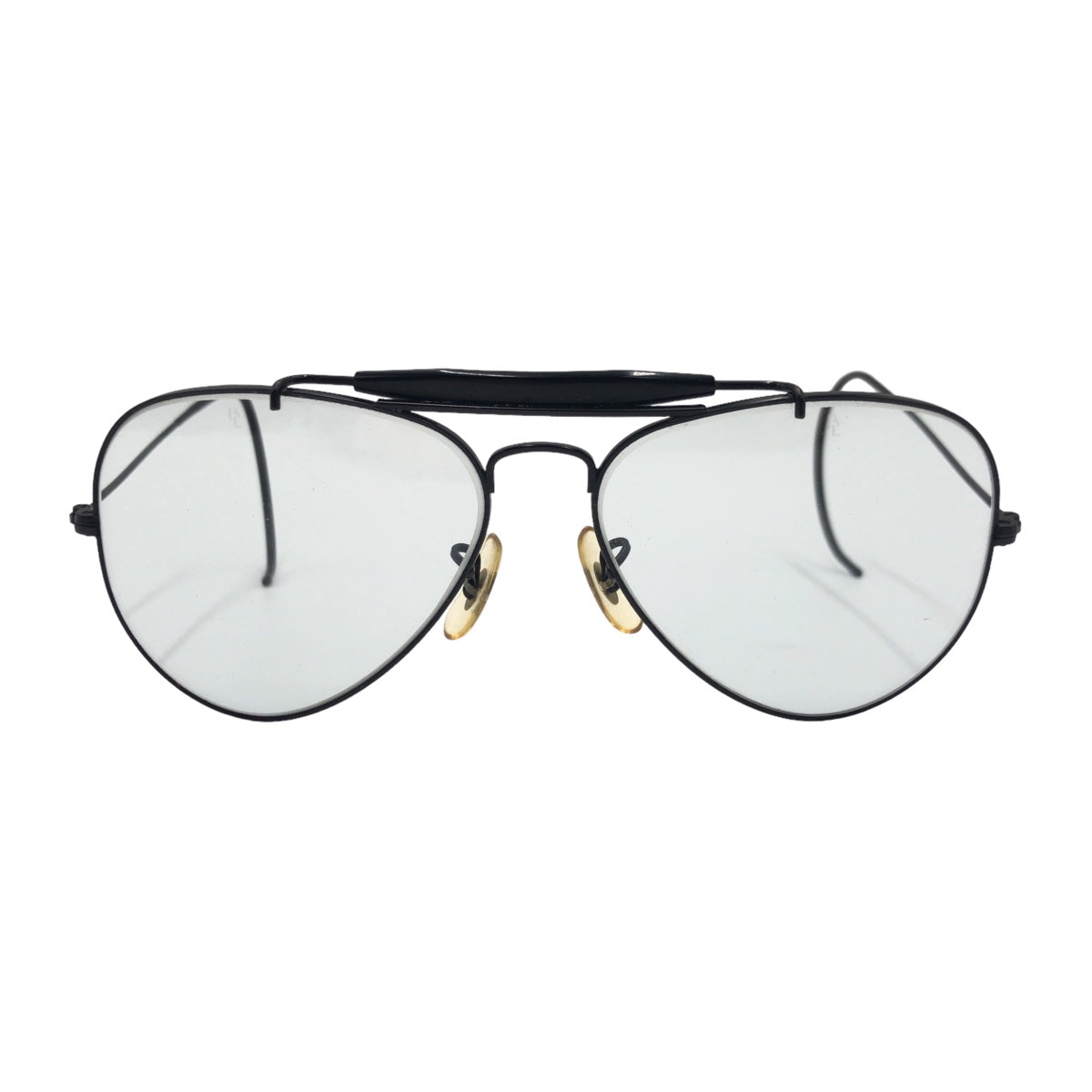 Ray-Ban B&amp;L RAY-BAN USA Aviator Black Metal B&amp;L 58◻︎14 USA Sunglasses Teardrop Men's