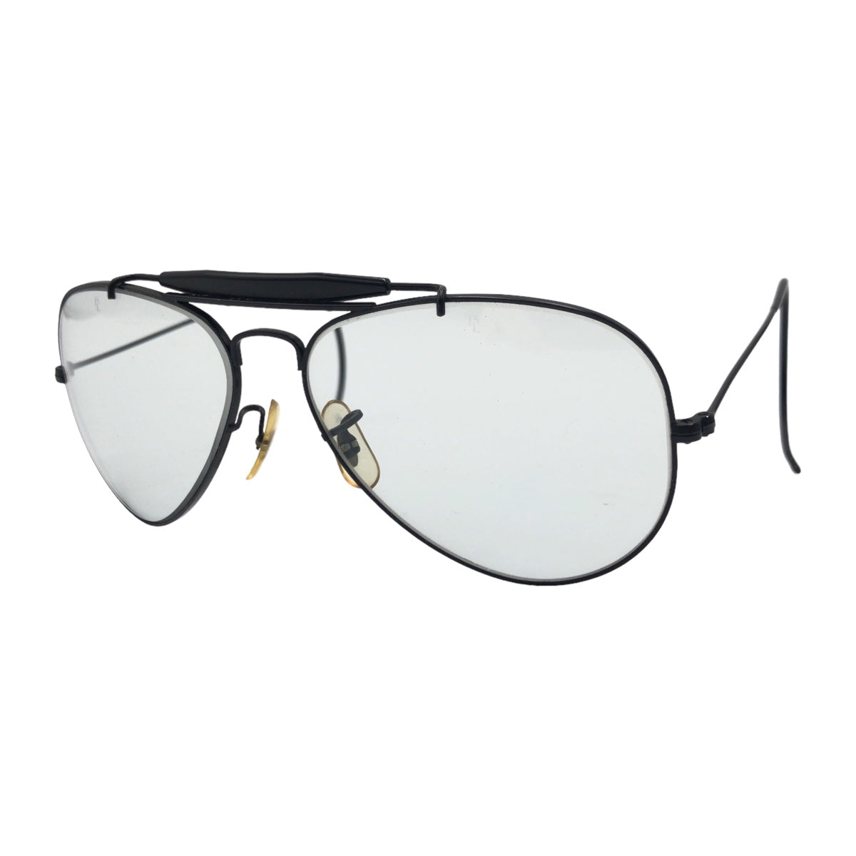 Ray-Ban B&amp;L RAY-BAN USA Aviator Black Metal B&amp;L 58◻︎14 USA Sunglasses Teardrop Men's