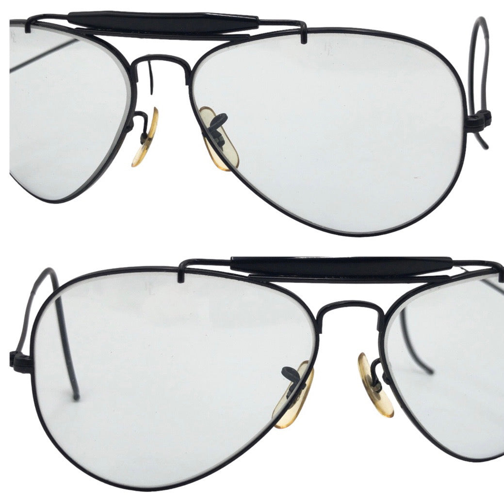 Ray-Ban B&amp;L RAY-BAN USA Aviator Black Metal B&amp;L 58◻︎14 USA Sunglasses Teardrop Men's