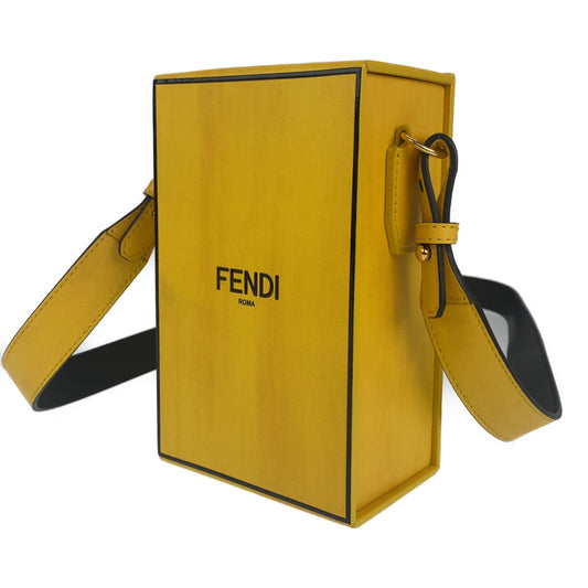 FENDI フェンディ ボックス型 イエロー 黄 ゴールド金具 レザー 7VA519-ADP6 ショルダーバッグ 斜め掛けバッグ  レディース