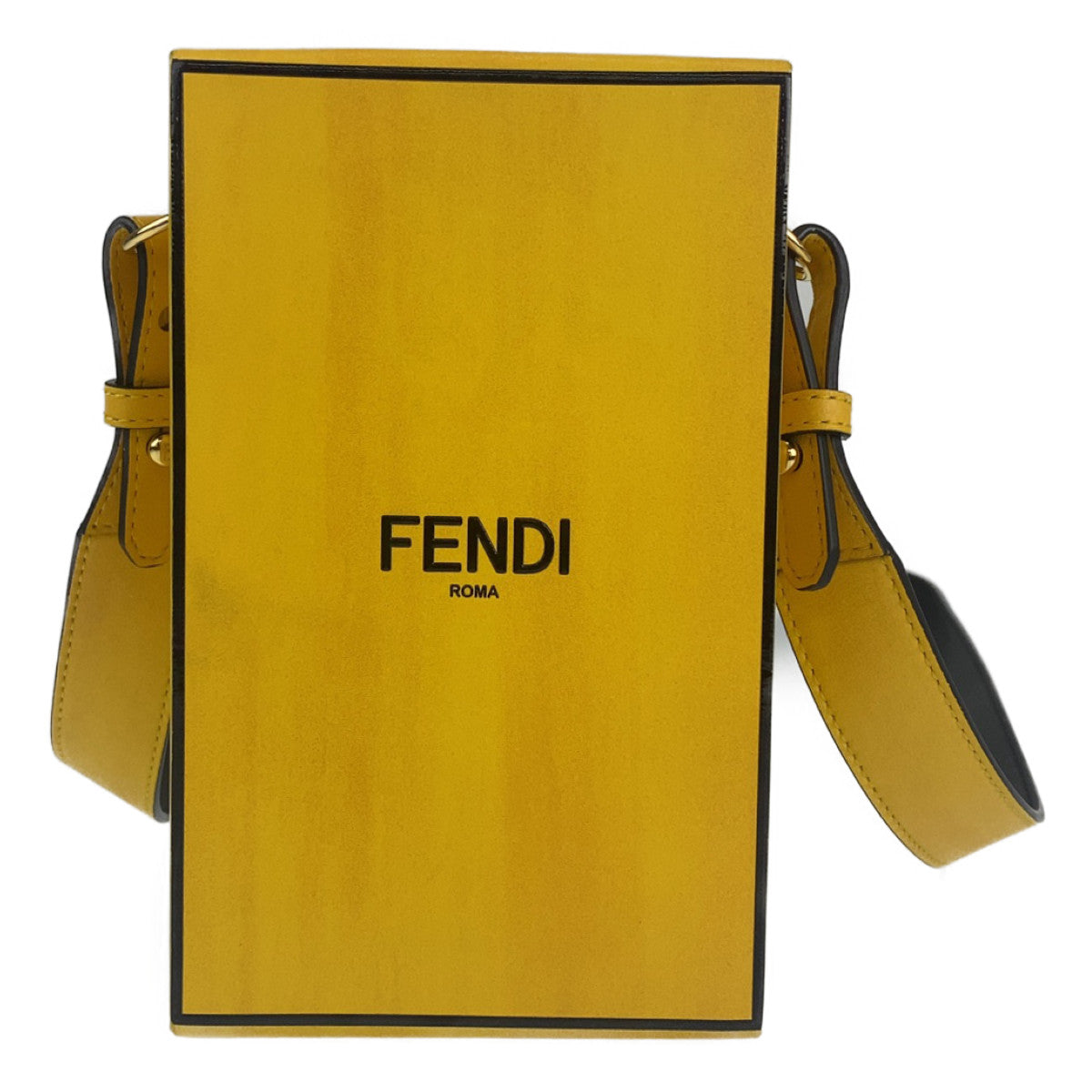 FENDI フェンディ ボックス型 イエロー 黄 ゴールド金具 レザー 7VA519-ADP6 ショルダーバッグ 斜め掛けバッグ  レディース