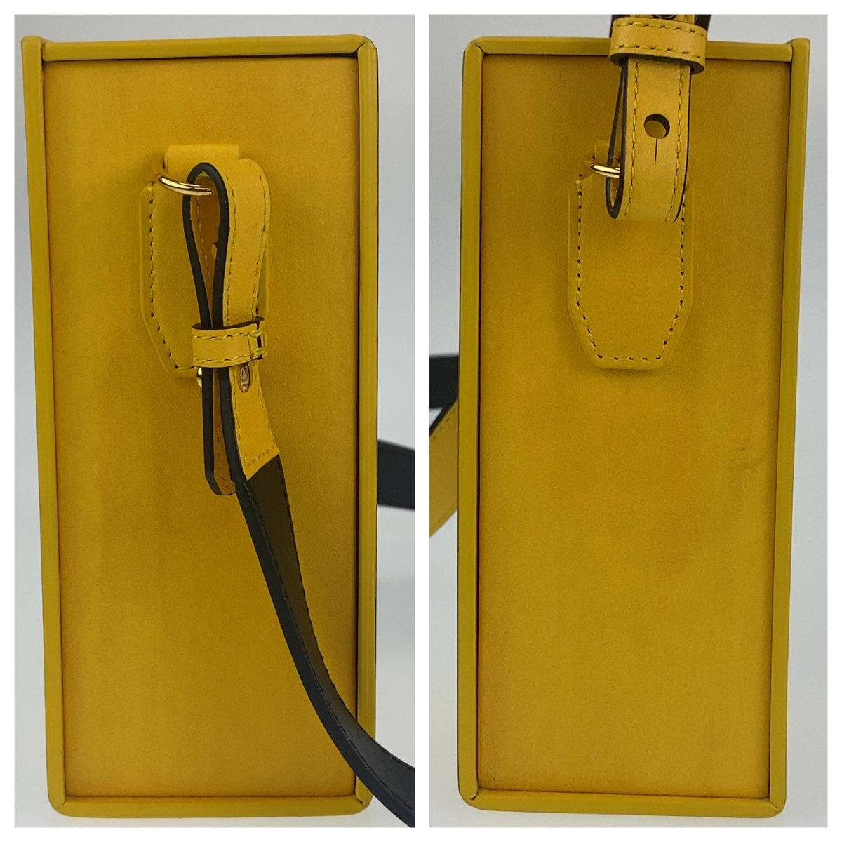FENDI フェンディ ボックス型 イエロー 黄 ゴールド金具 レザー 7VA519-ADP6 ショルダーバッグ 斜め掛けバッグ  レディース