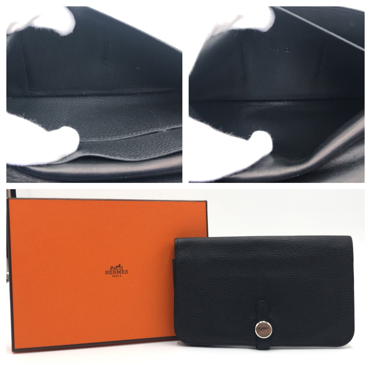 HERMES エルメス ドゴン ロング GM ブラック 黒 トゴ 長財布 ロングウォレット  メンズ