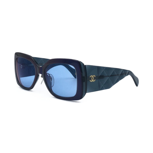 C-123
CHANEL シャネル マトラッセ ココマーク ブルー 青 シルバー金具 プラスチック 5019 c.559/65 53□19 135 サングラス スクエア  レディース