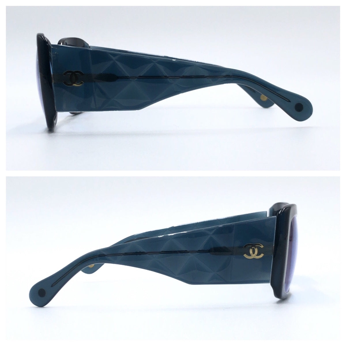 C-123
CHANEL シャネル マトラッセ ココマーク ブルー 青 シルバー金具 プラスチック 5019 c.559/65 53□19 135 サングラス スクエア  レディース