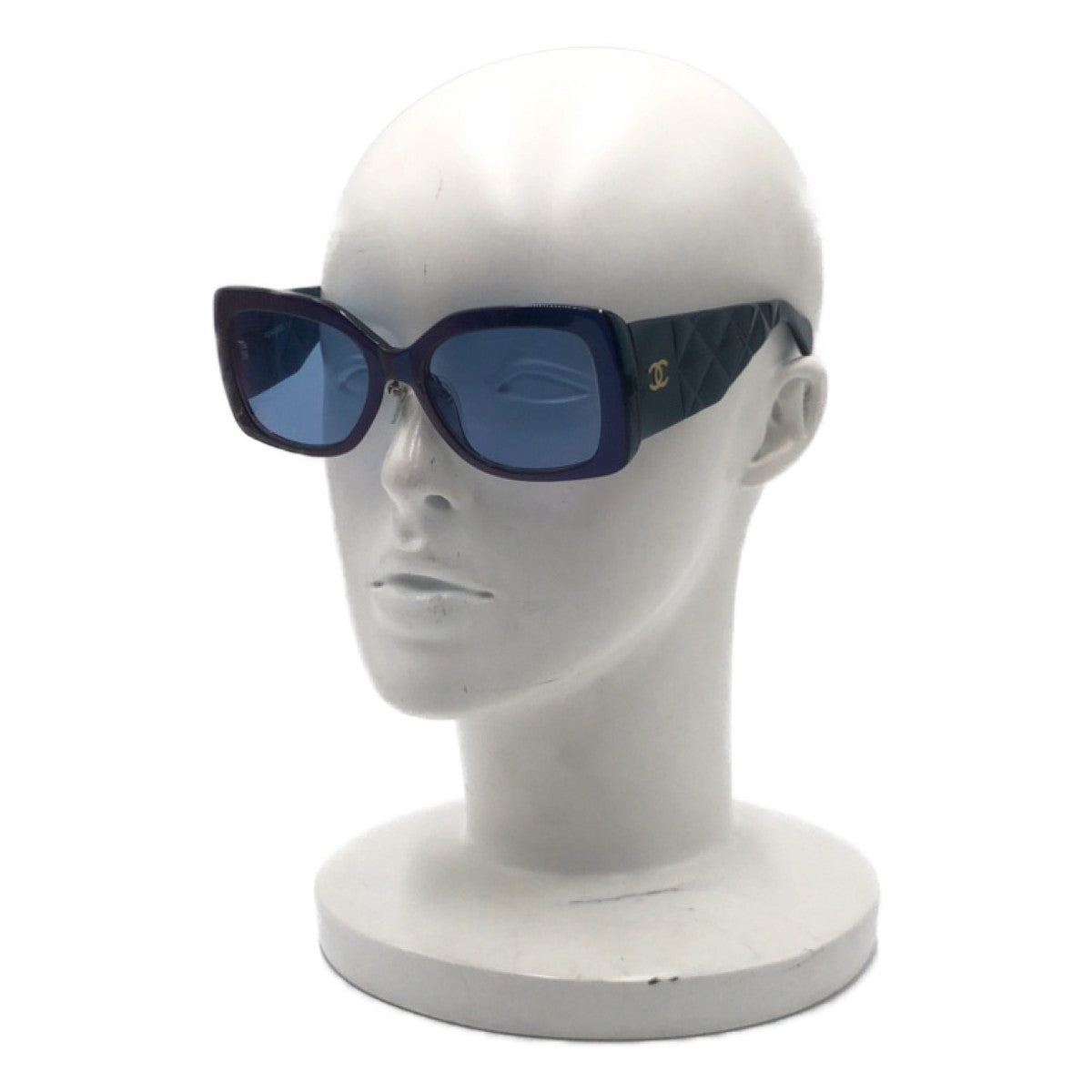 C-123
CHANEL シャネル マトラッセ ココマーク ブルー 青 シルバー金具 プラスチック 5019 c.559/65 53□19 135 サングラス スクエア  レディース