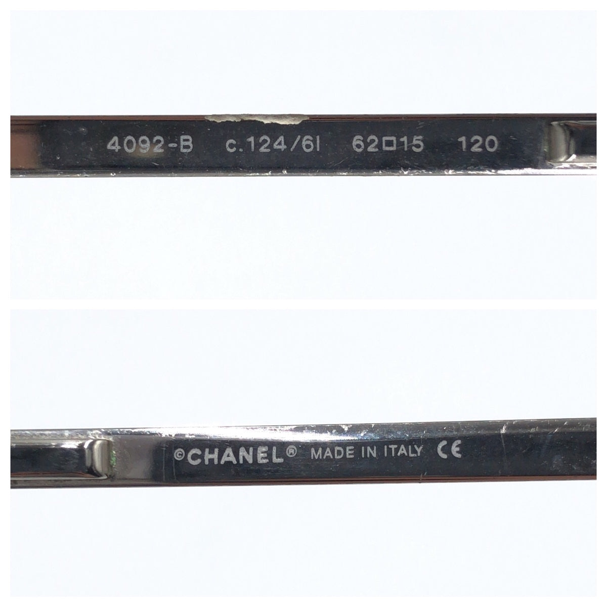 CHANEL シャネル ココマーク ラインストーン グラデーション シルバー 銀 グレー メタル 4092-B c.124/61 62◻︎15 120 サングラス スクエア  レディース