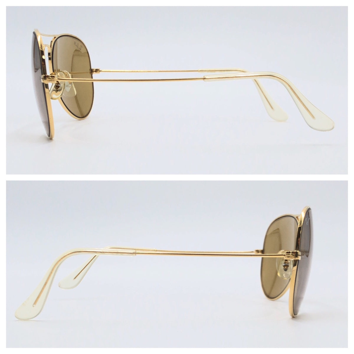 Ray-Ban B&amp;L RAY-BAN USA Aviator Gold Brown Metal B&amp;L RAY BAN 58◻︎14 Sunglasses Teardrop Men's