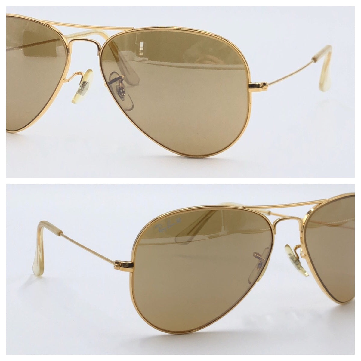 Ray-Ban B&amp;L RAY-BAN USA Aviator Gold Brown Metal B&amp;L RAY BAN 58◻︎14 Sunglasses Teardrop Men's
