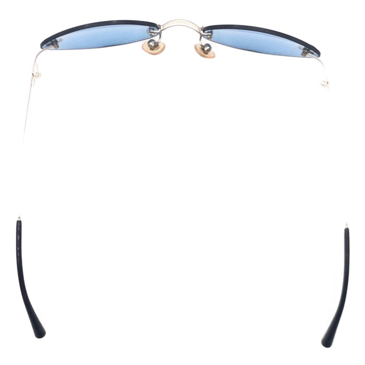 C-136
CHANEL シャネル 00V ココマーク ブルー 青 シルバー金具 メタル 4003 c103/72 53□19 130 サングラス  レディース