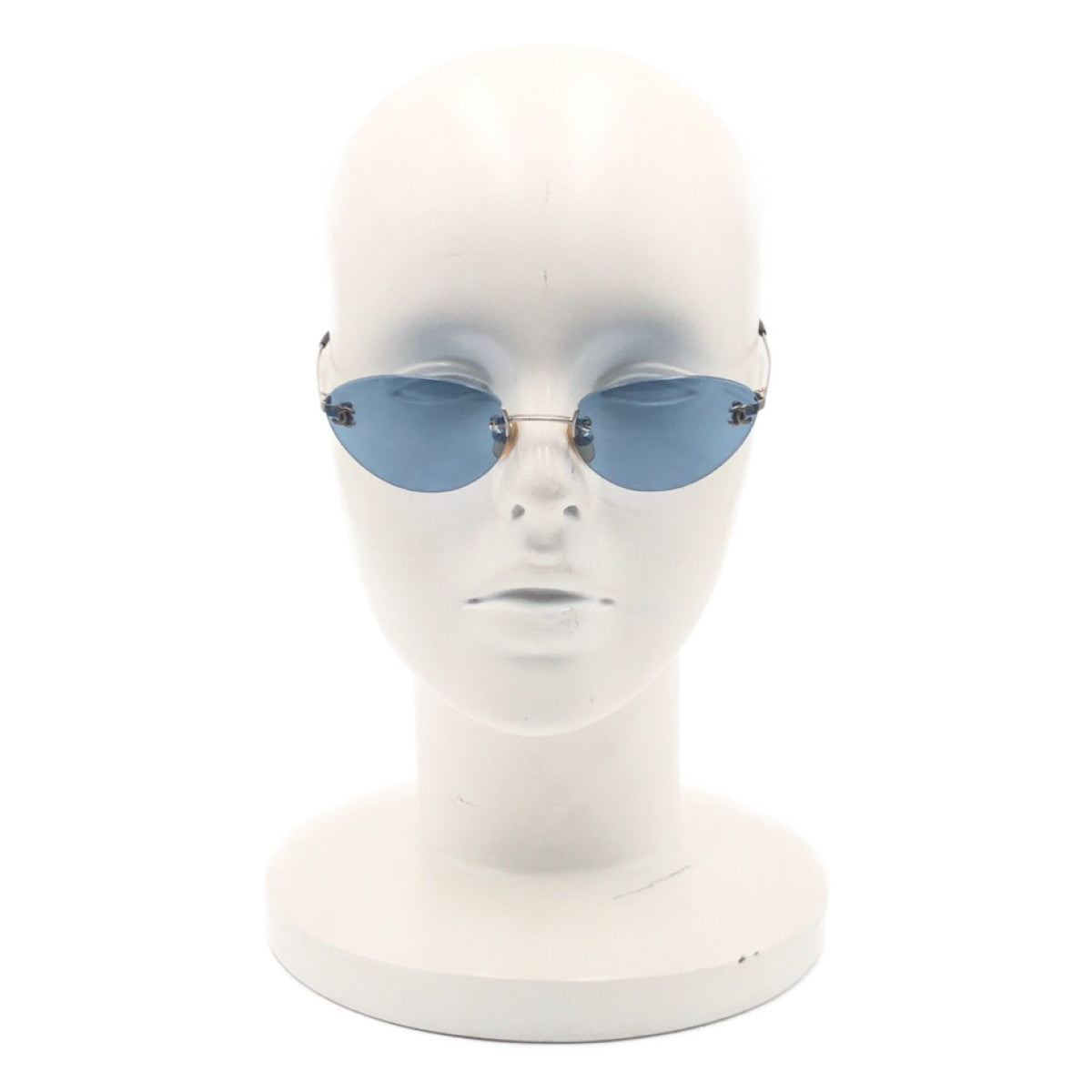 C-136
CHANEL シャネル 00V ココマーク ブルー 青 シルバー金具 メタル 4003 c103/72 53□19 130 サングラス  レディース