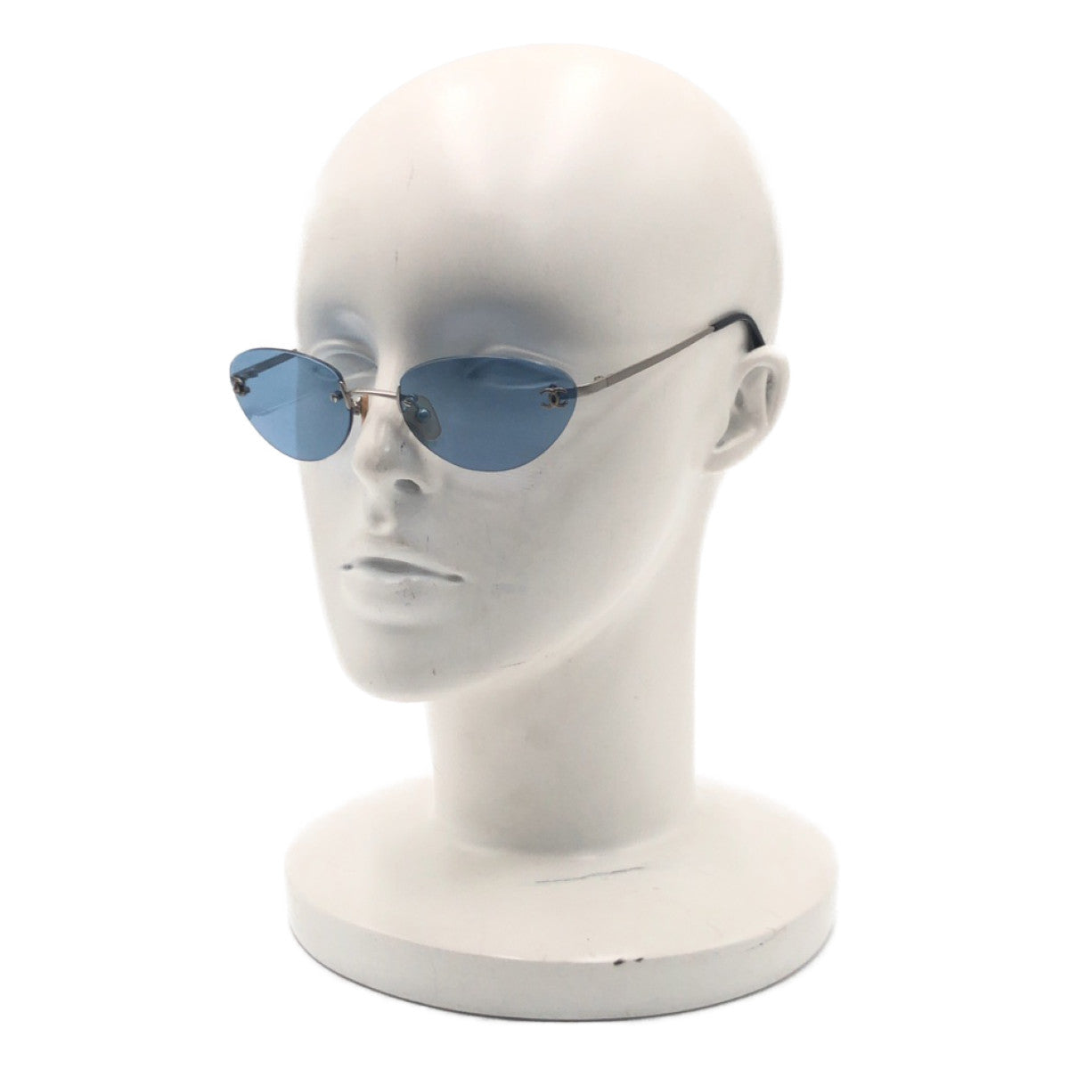 C-136
CHANEL シャネル 00V ココマーク ブルー 青 シルバー金具 メタル 4003 c103/72 53□19 130 サングラス  レディース