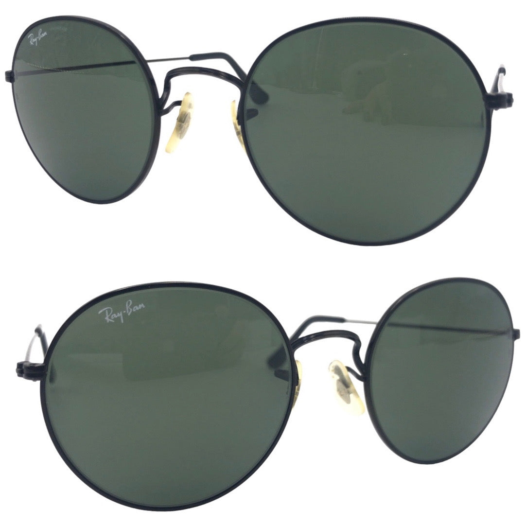 Ray-Ban B&amp;L RAY-BAN USA Black Metal 52◻︎21 Sunglasses Round Men's