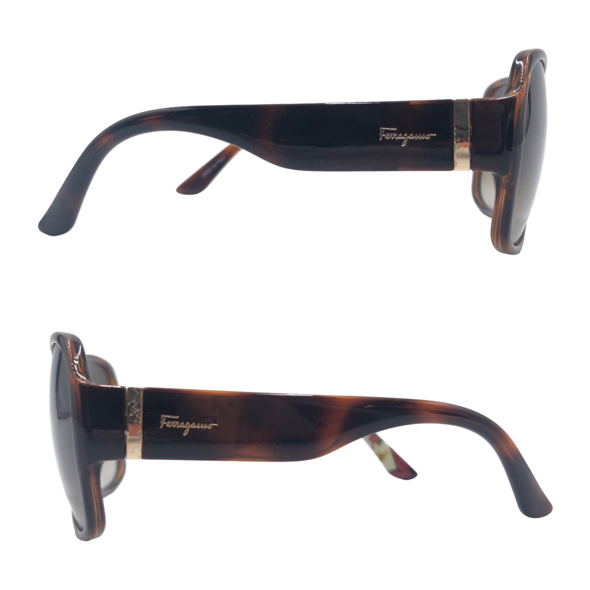 Salvatore Ferragamo サルヴァトーレフェラガモ ブラウン 茶 プラスチック サングラス ウェリントン  レディース