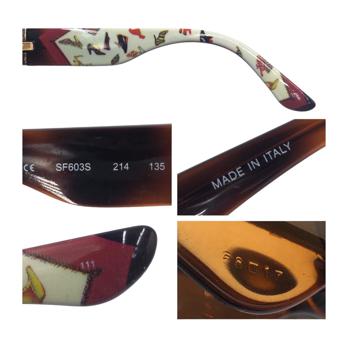 Salvatore Ferragamo サルヴァトーレフェラガモ ブラウン 茶 プラスチック サングラス ウェリントン  レディース