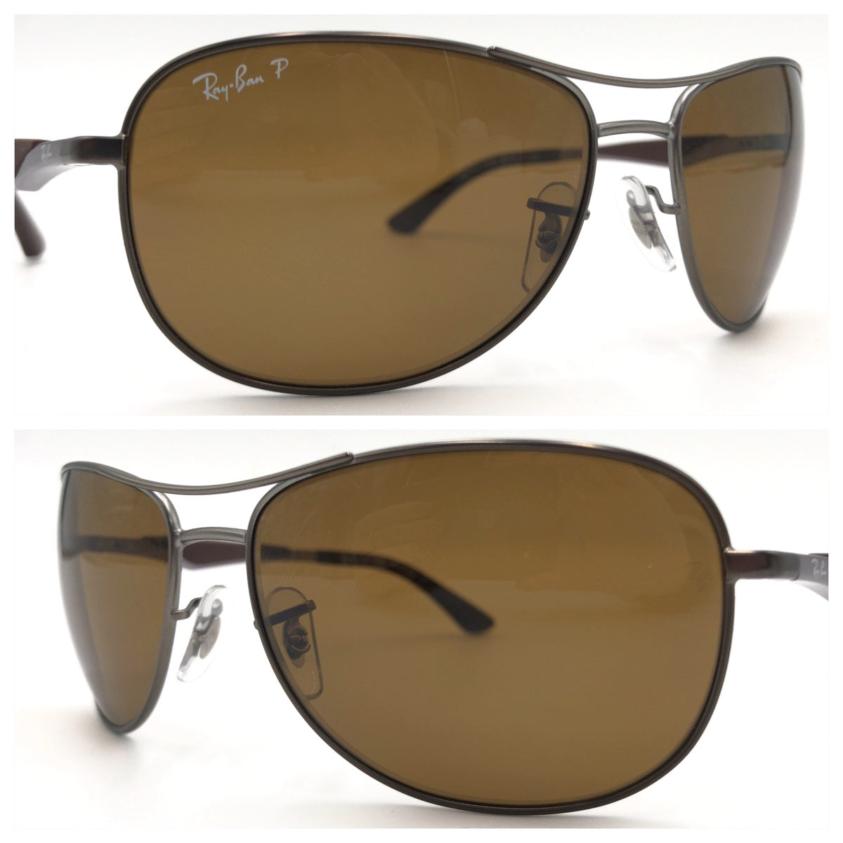 Ray-Ban Regular Fit Unisex Brown Steel Sunglasses Polarized Lenses Teardrop Men's